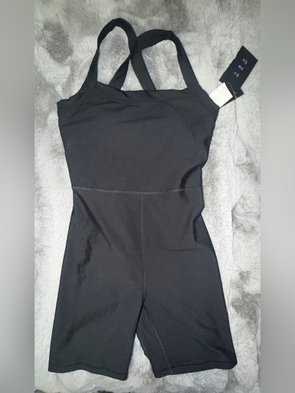 YPB sculptLUX Active Onesie Black Strappy Athletic Romper